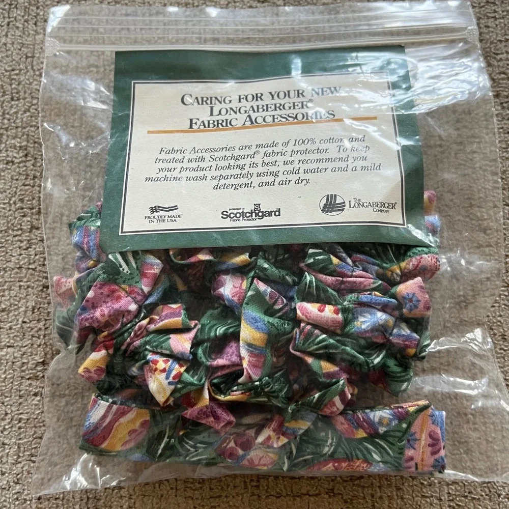 Longaberger Small Easter Basket Garter Accessory Floral Fabric Trim 26506 NEW